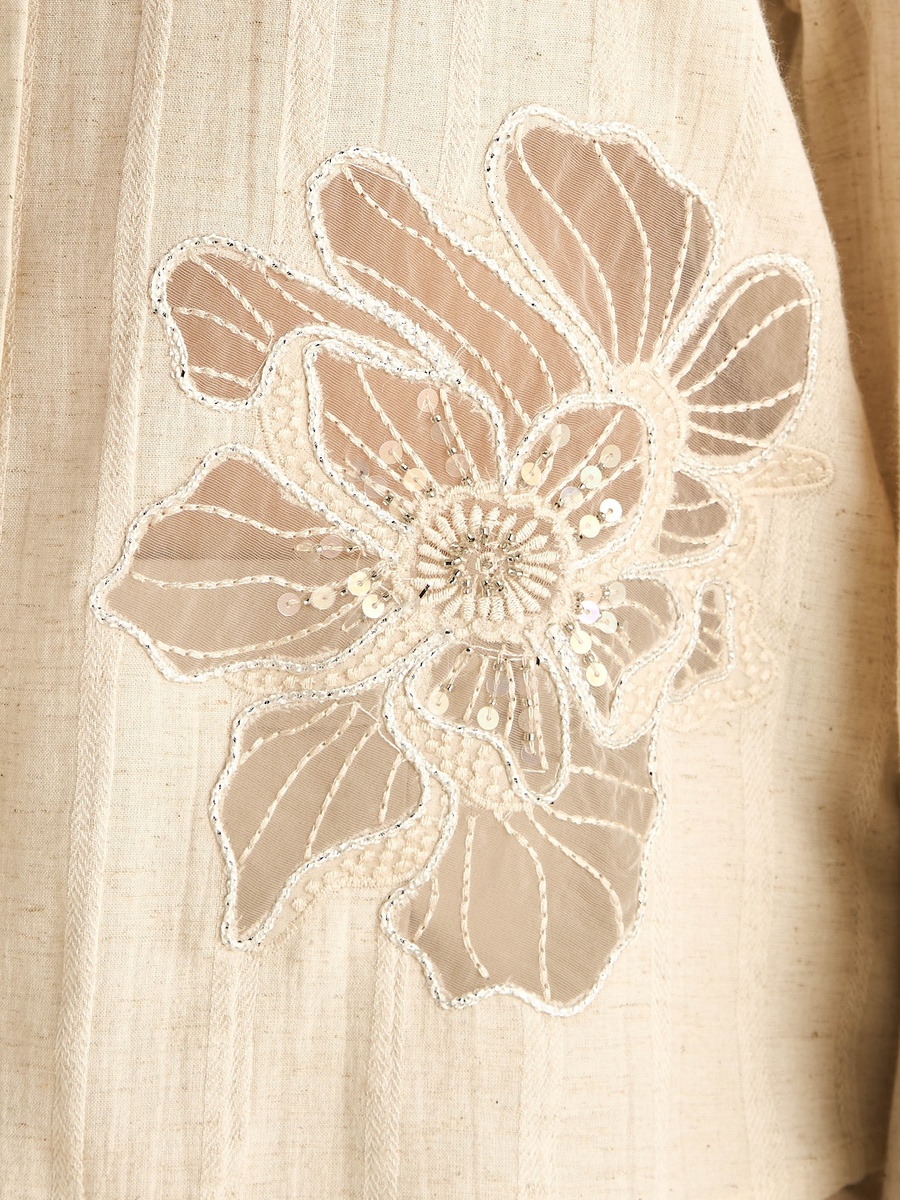 Floral Patch Embroidered Shirt
