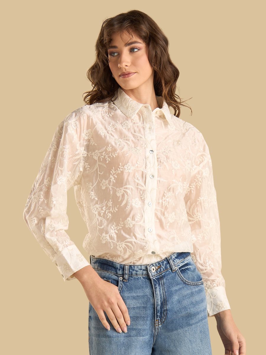 Floral Embroidered Shirt