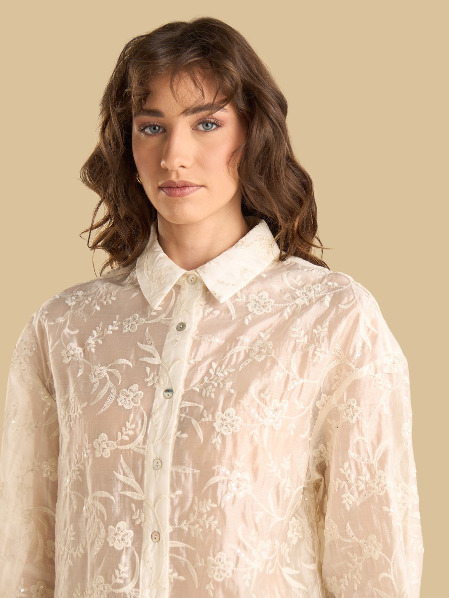 Floral Embroidered Shirt