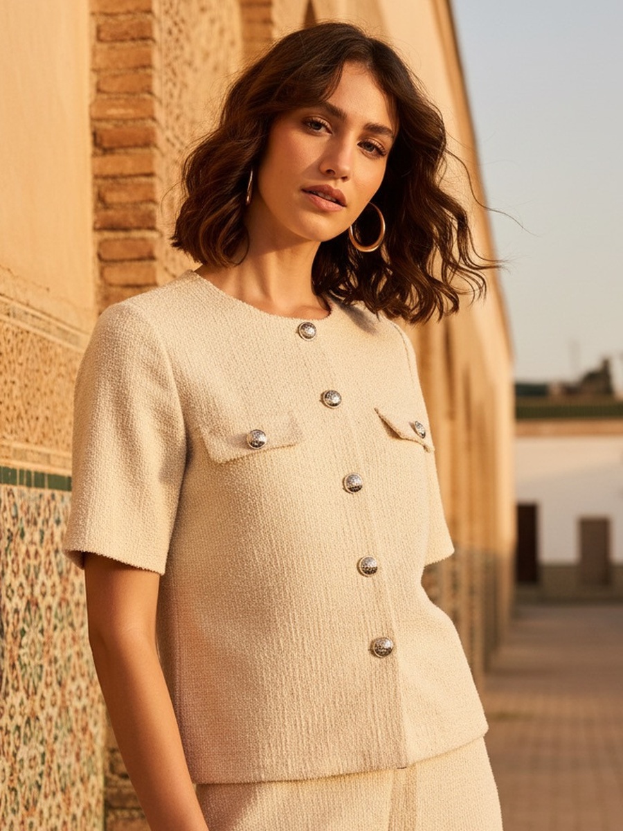 Textured Linen Tweed Shirt