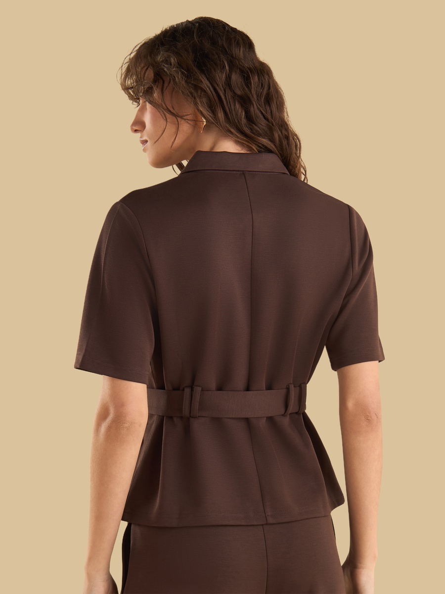 Textured Utility Shirt with Belt