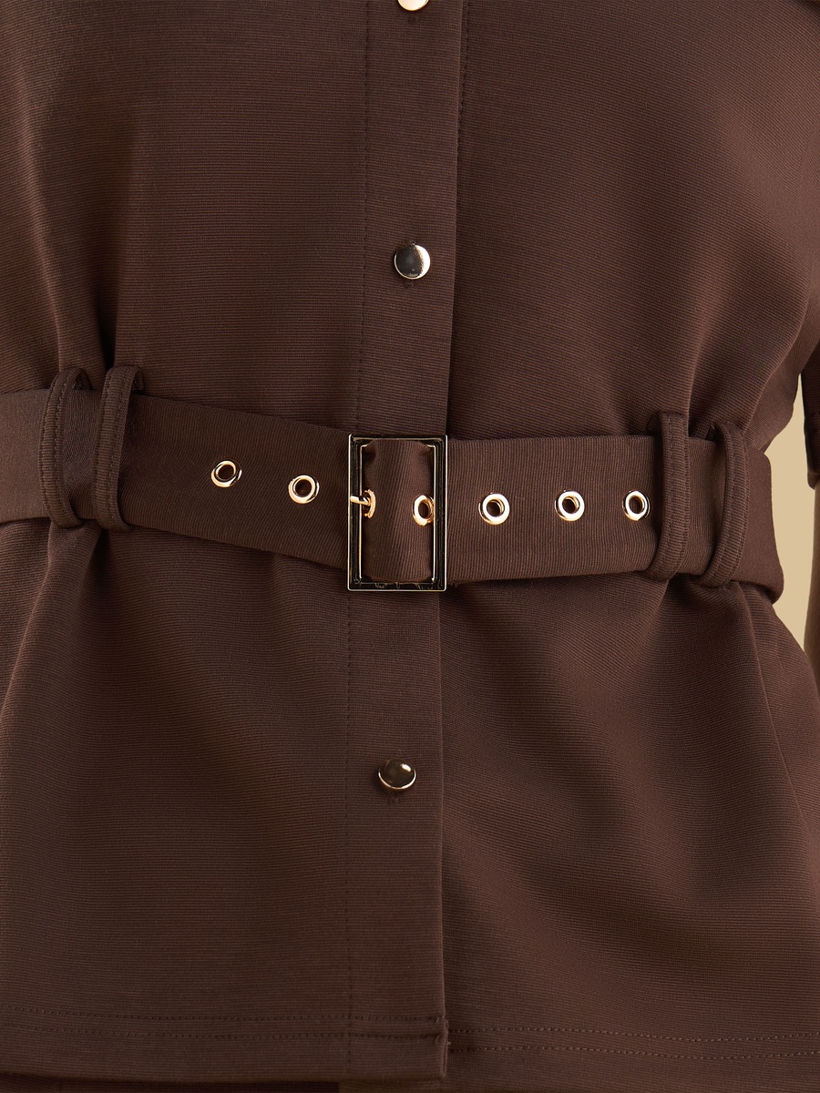 Textured Utility Shirt with Belt
