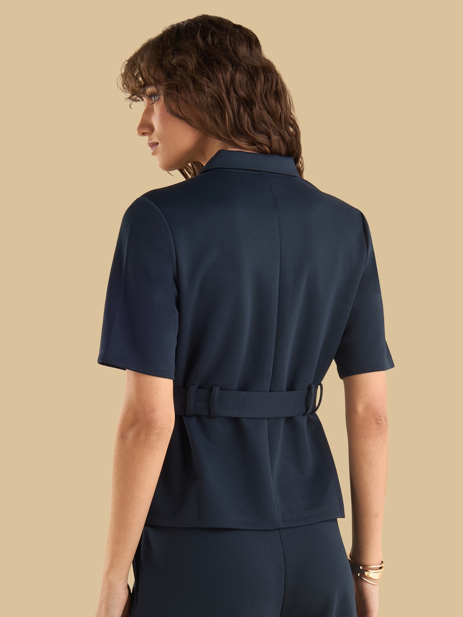 Textured Utility Shirt with Belt