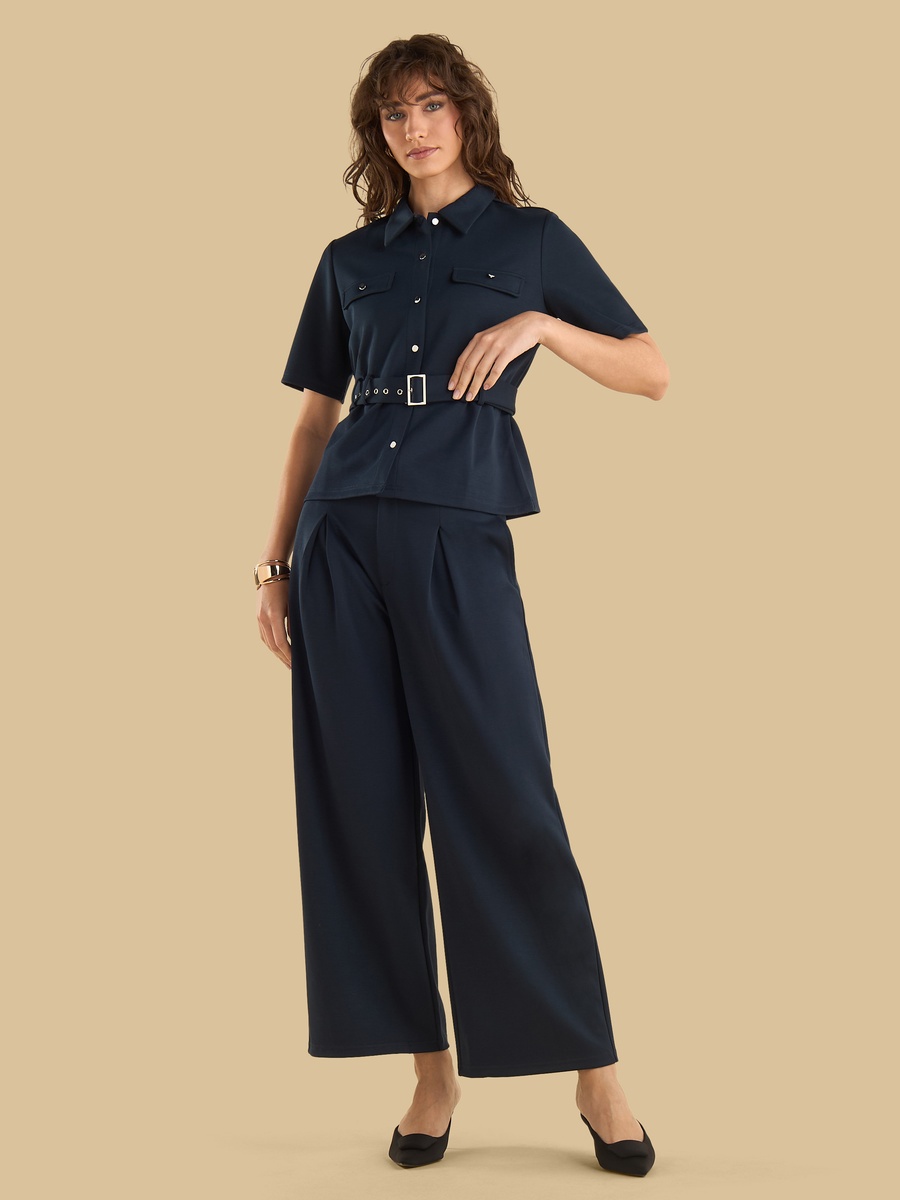 Textured Utility Shirt with Belt