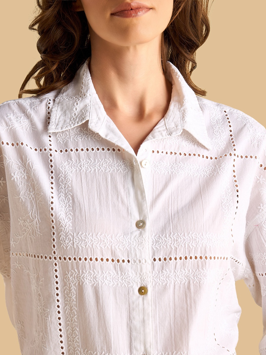 Embroidered Oversized Shirt