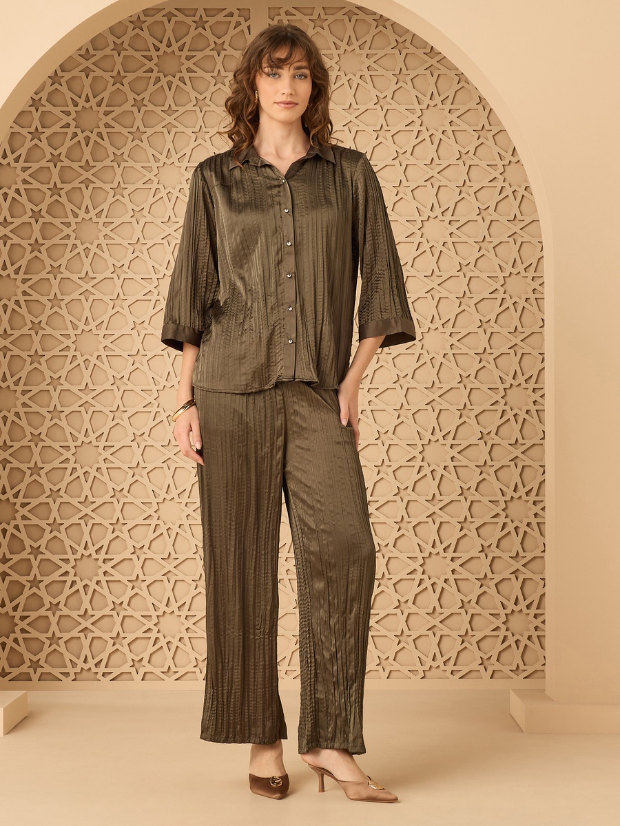 Crinkled Satin Oversized Shirt