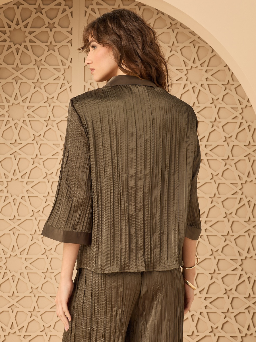 Crinkled Satin Oversized Shirt