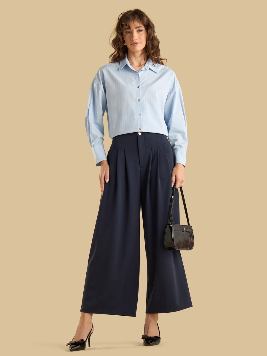 Lurex Striped Poplin Shirt