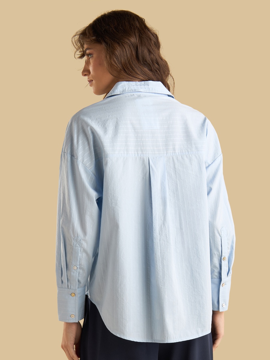Lurex Striped Poplin Shirt