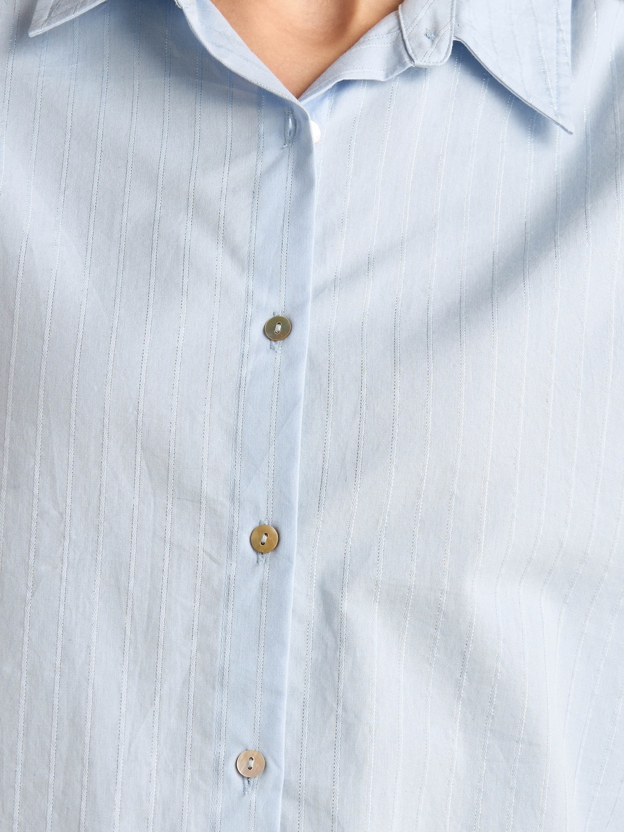 Lurex Striped Poplin Shirt