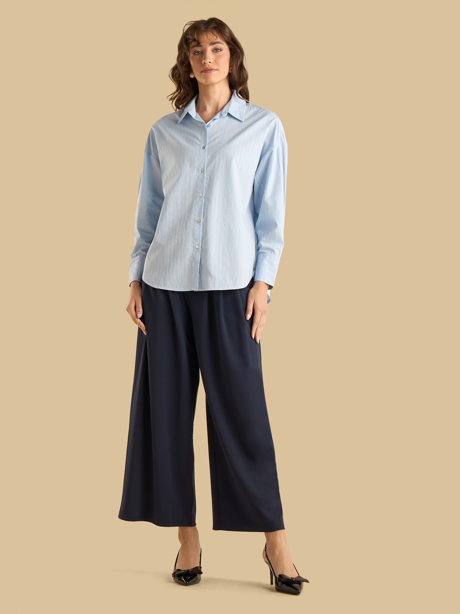 Lurex Striped Poplin Shirt