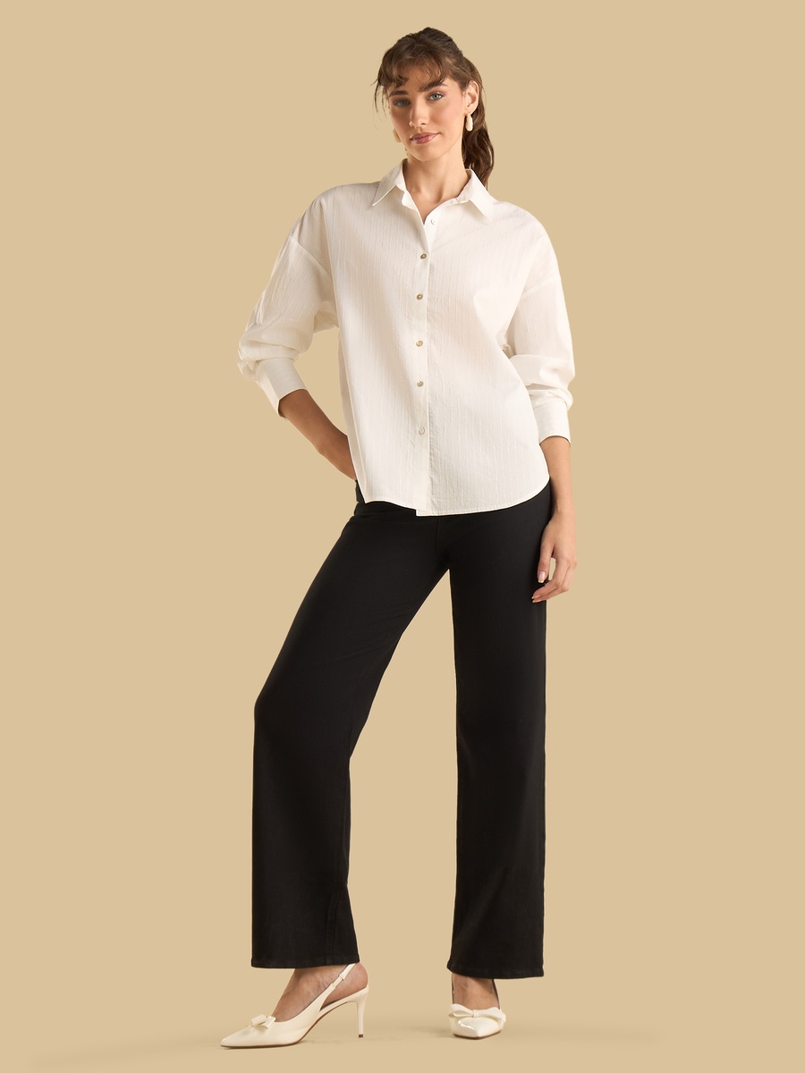 Lurex Striped Poplin Shirt