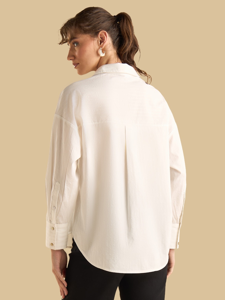 Lurex Striped Poplin Shirt