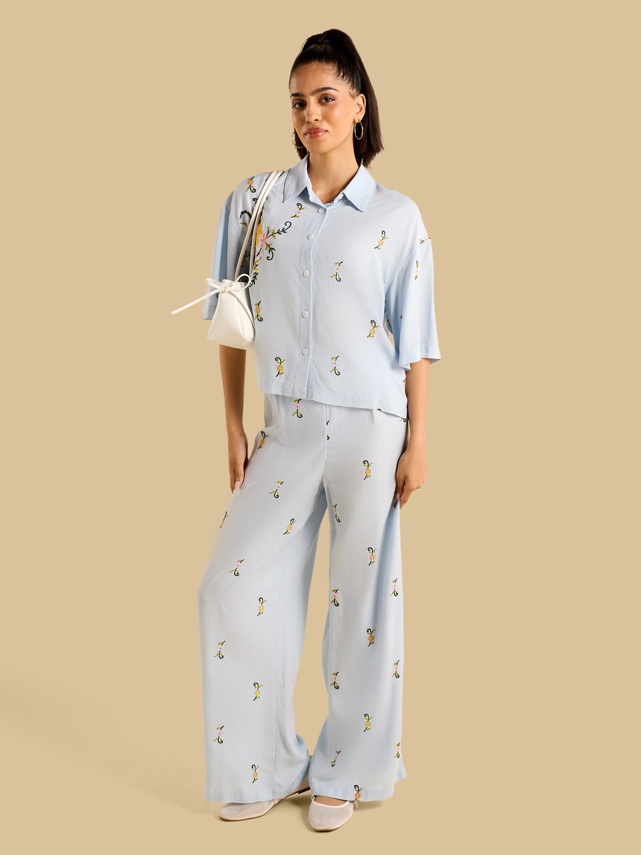 Floral Embroidered Shirt