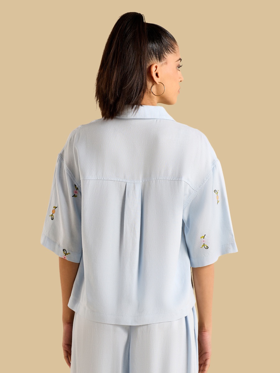 Floral Embroidered Shirt