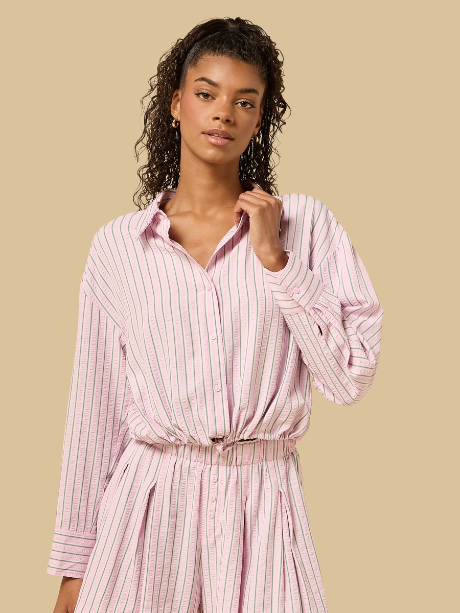 Striped Tie Front Shirt