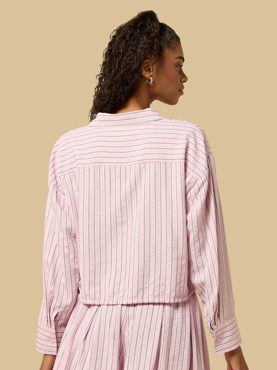 Striped Tie Front Shirt