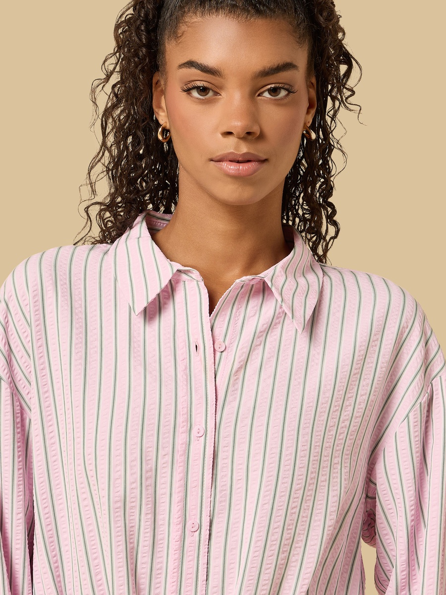 Striped Tie Front Shirt