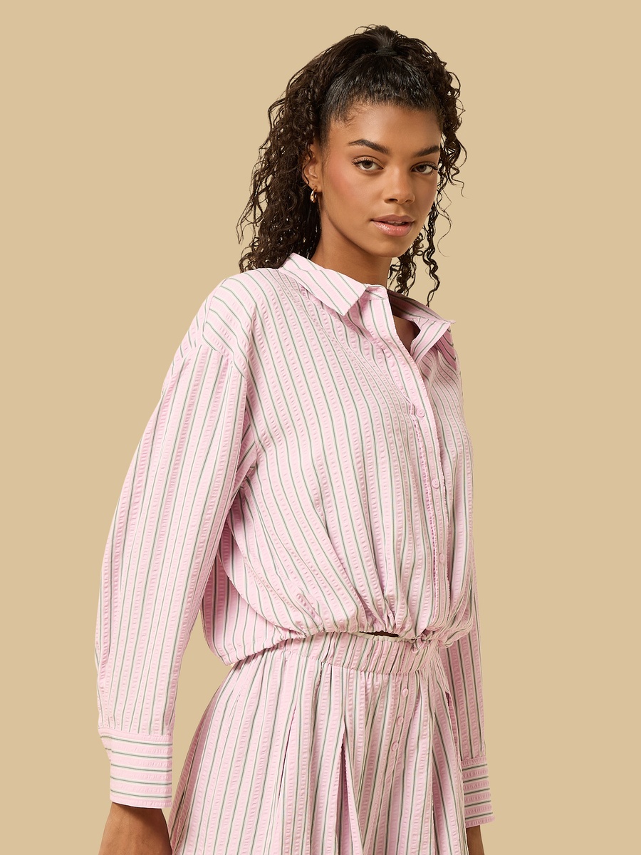 Striped Tie Front Shirt