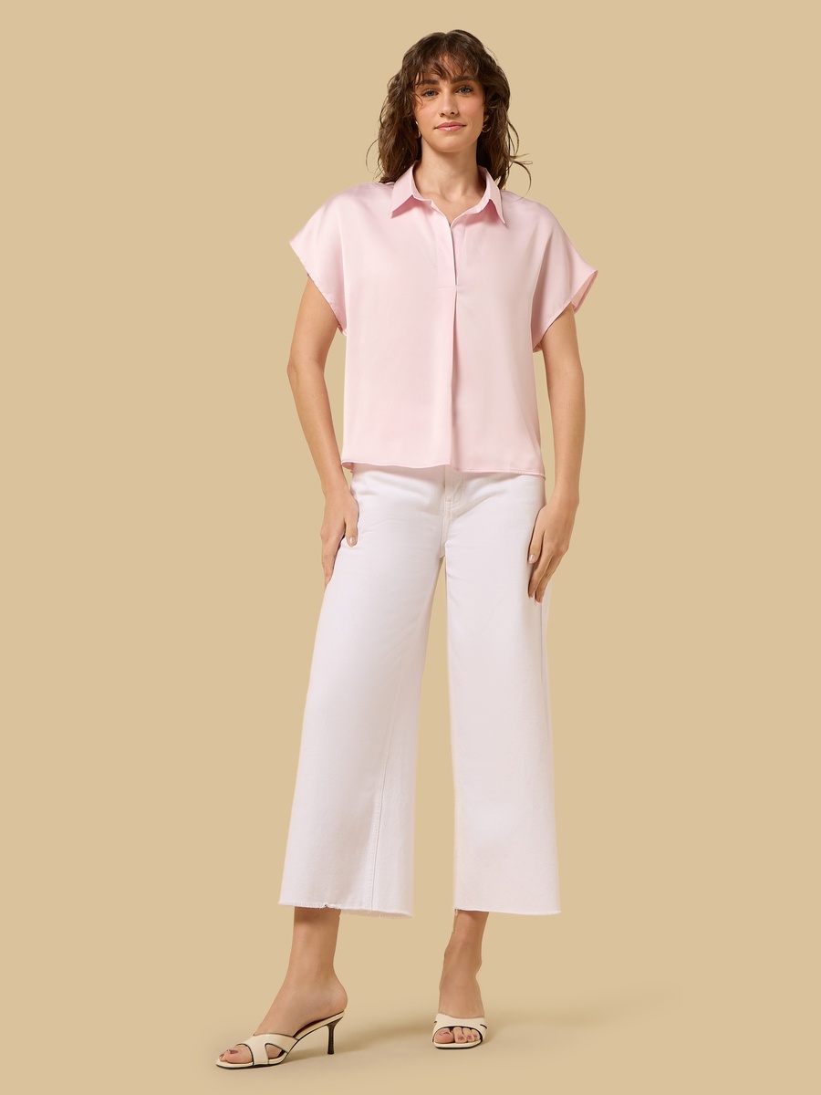 Satin Top with Extended Sleeves