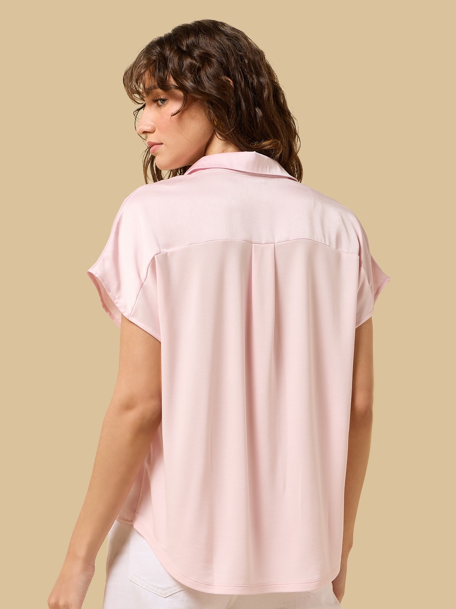 Satin Top with Extended Sleeves