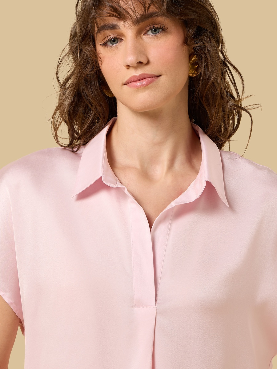 Satin Top with Extended Sleeves