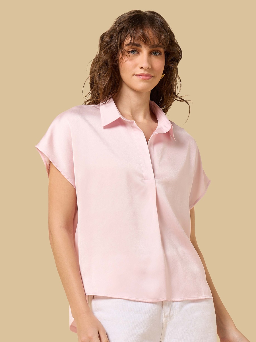 Satin Top with Extended Sleeves