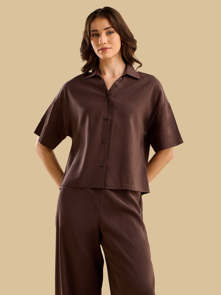 Cupro Panelled Shirt