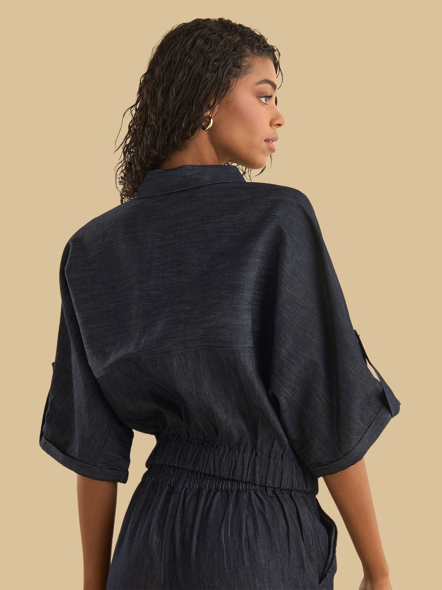 Plain Shirt with Elasticated Hem