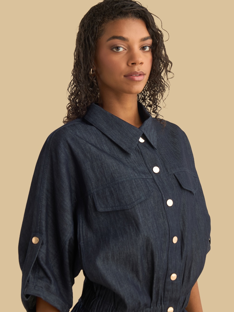 Plain Shirt with Elasticated Hem