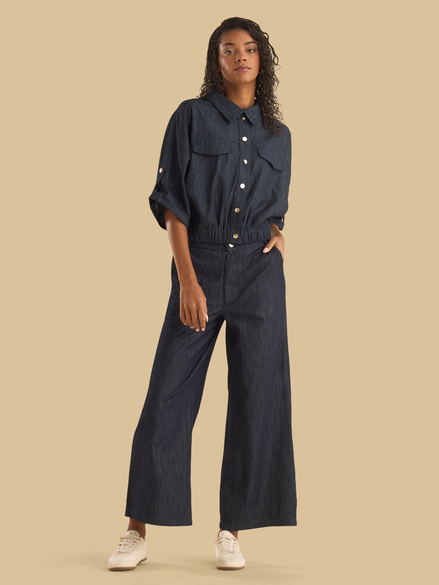Plain Shirt with Elasticated Hem