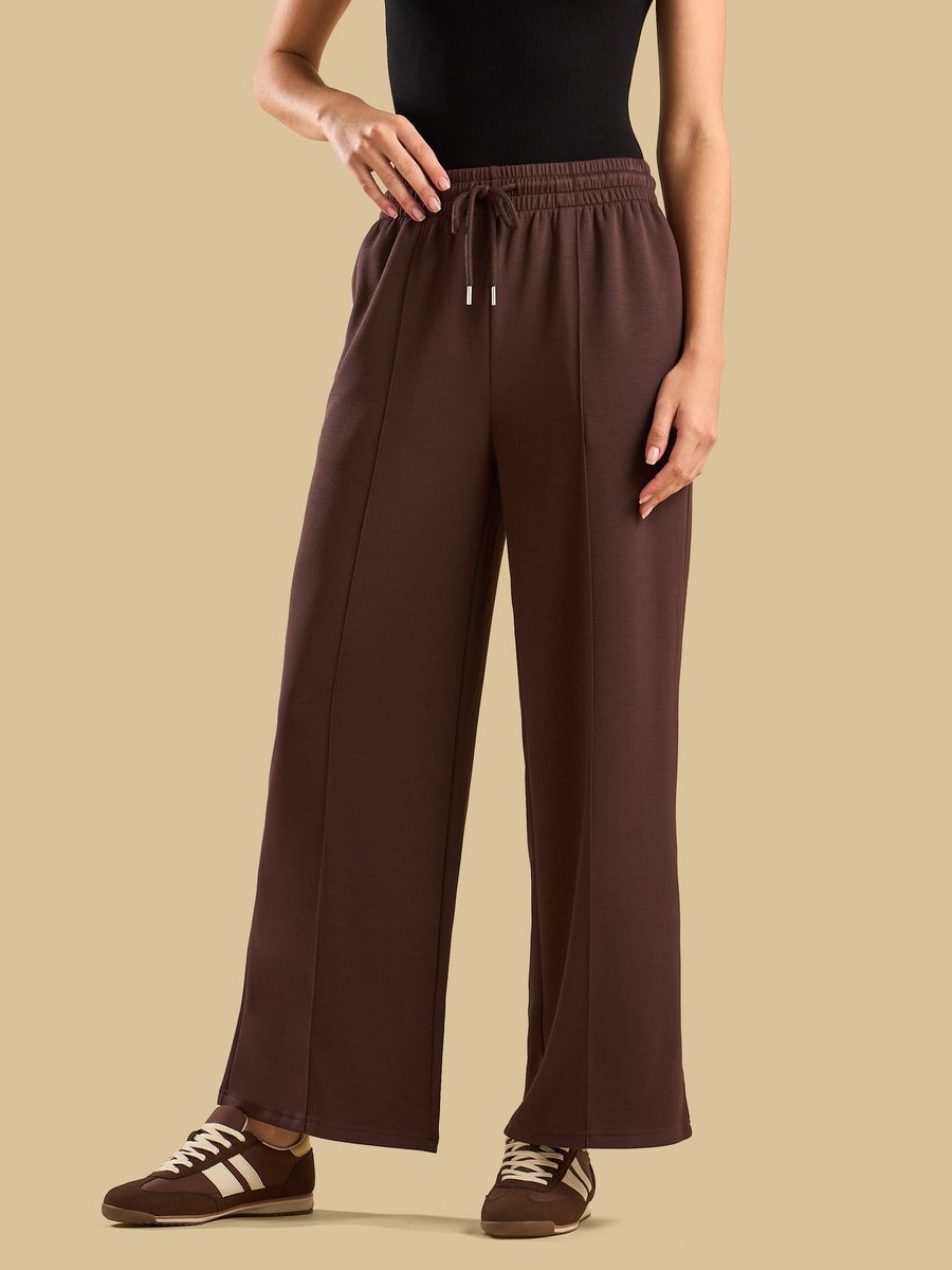 Pintuck Detail Modal Wide Leg Track Pants