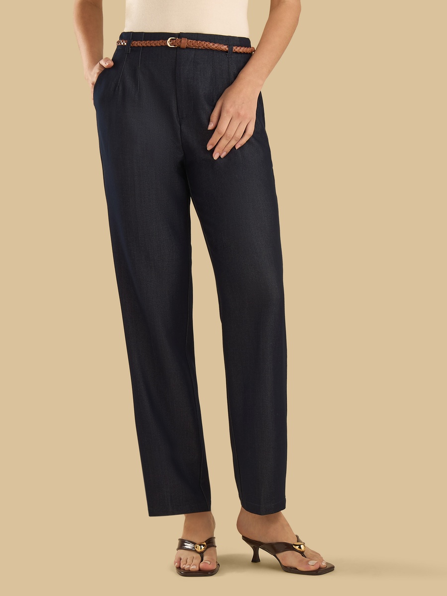 Tapered Pants With Belt