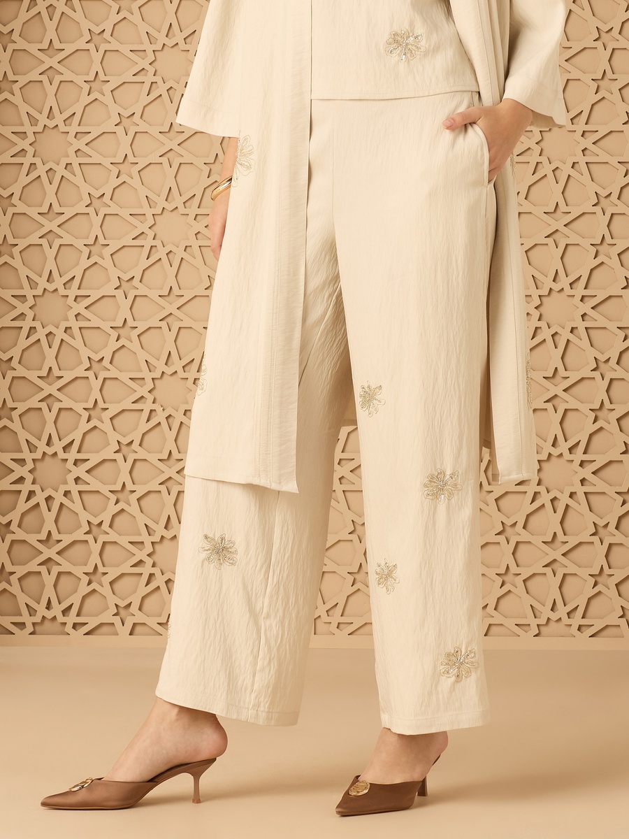Embellished Wide Leg Pants