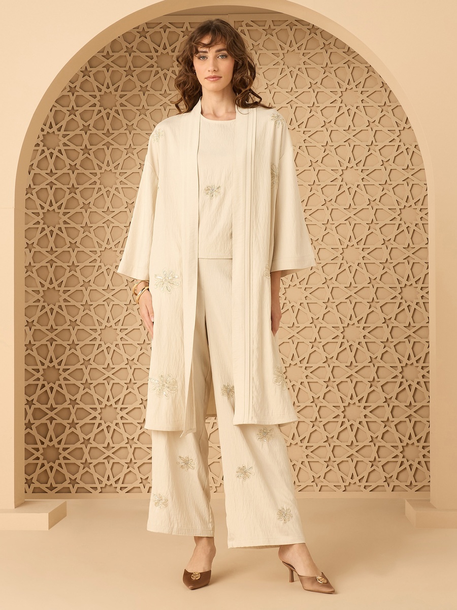 Embellished Wide Leg Pants