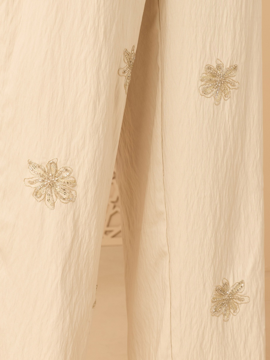 Embellished Wide Leg Pants