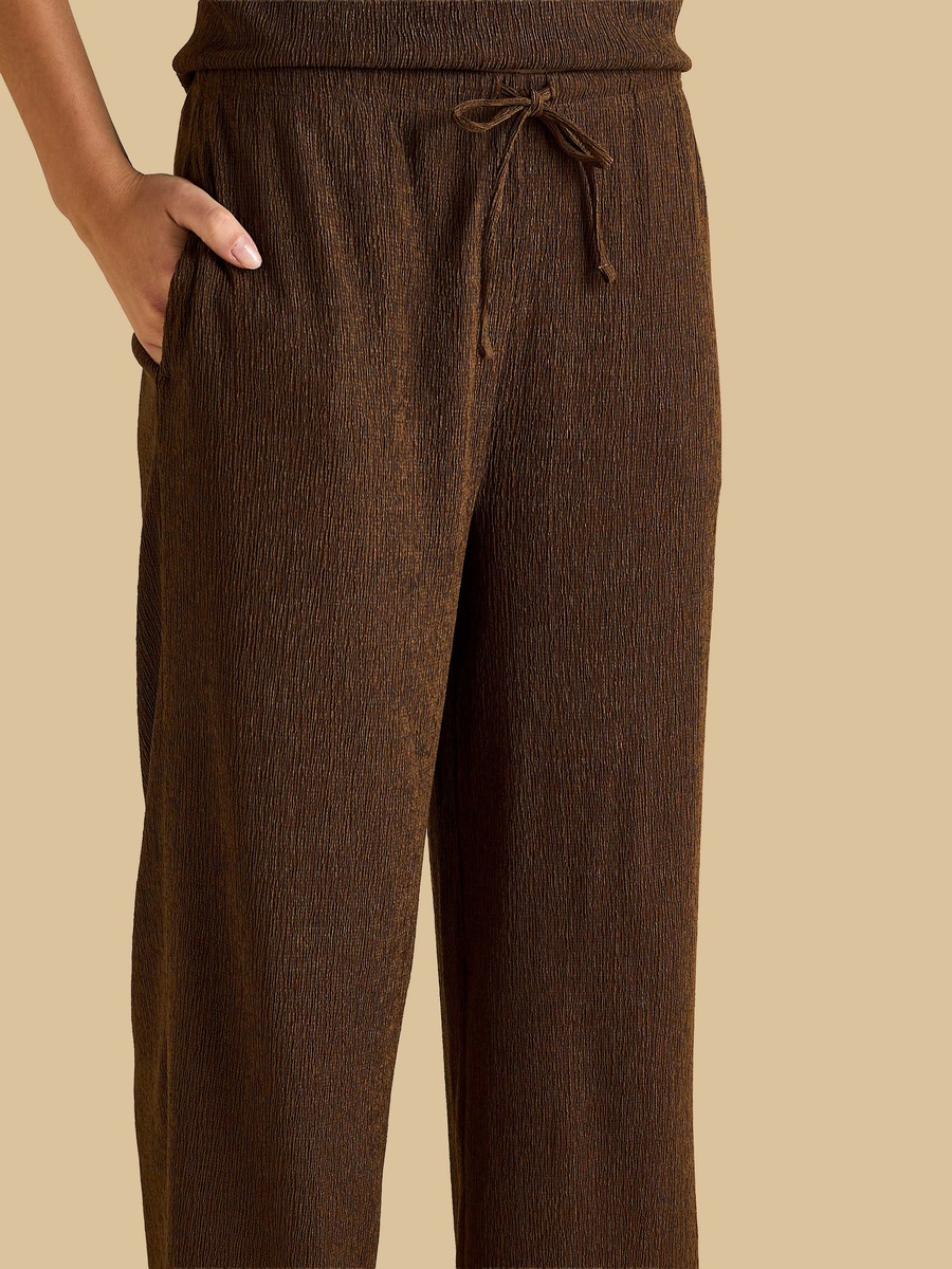 Textured Wide Leg Pants