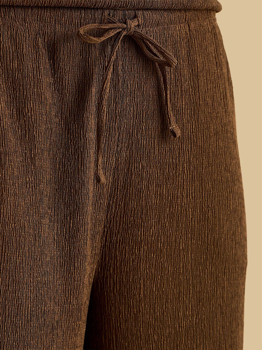 Textured Wide Leg Pants