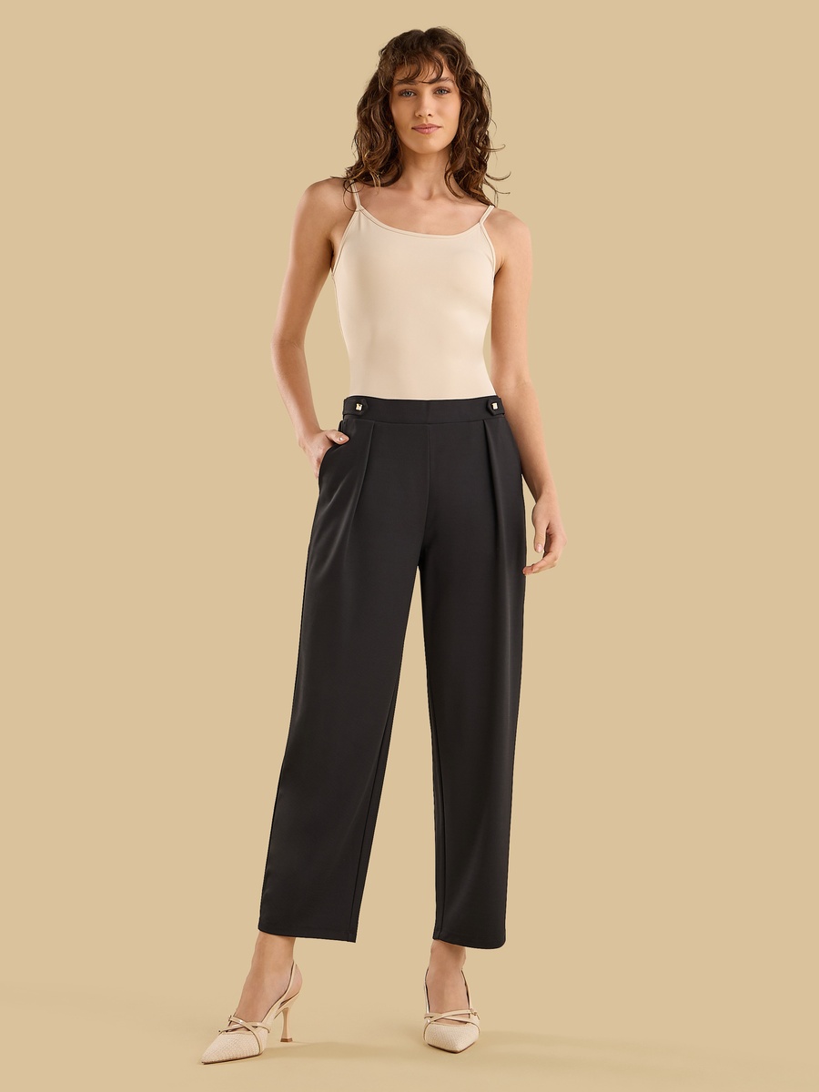 Side Tab Wide Leg Pants