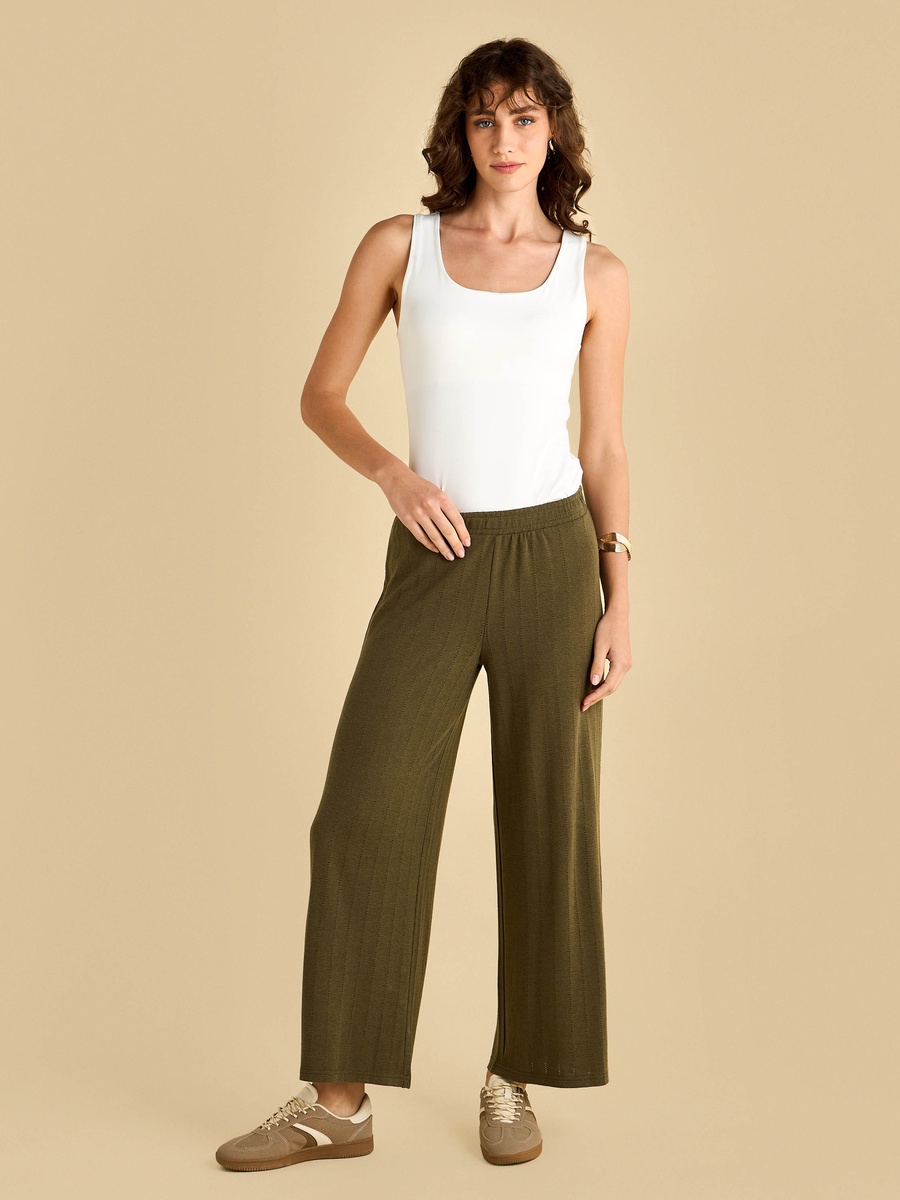 Pointelle Wide Leg Pants