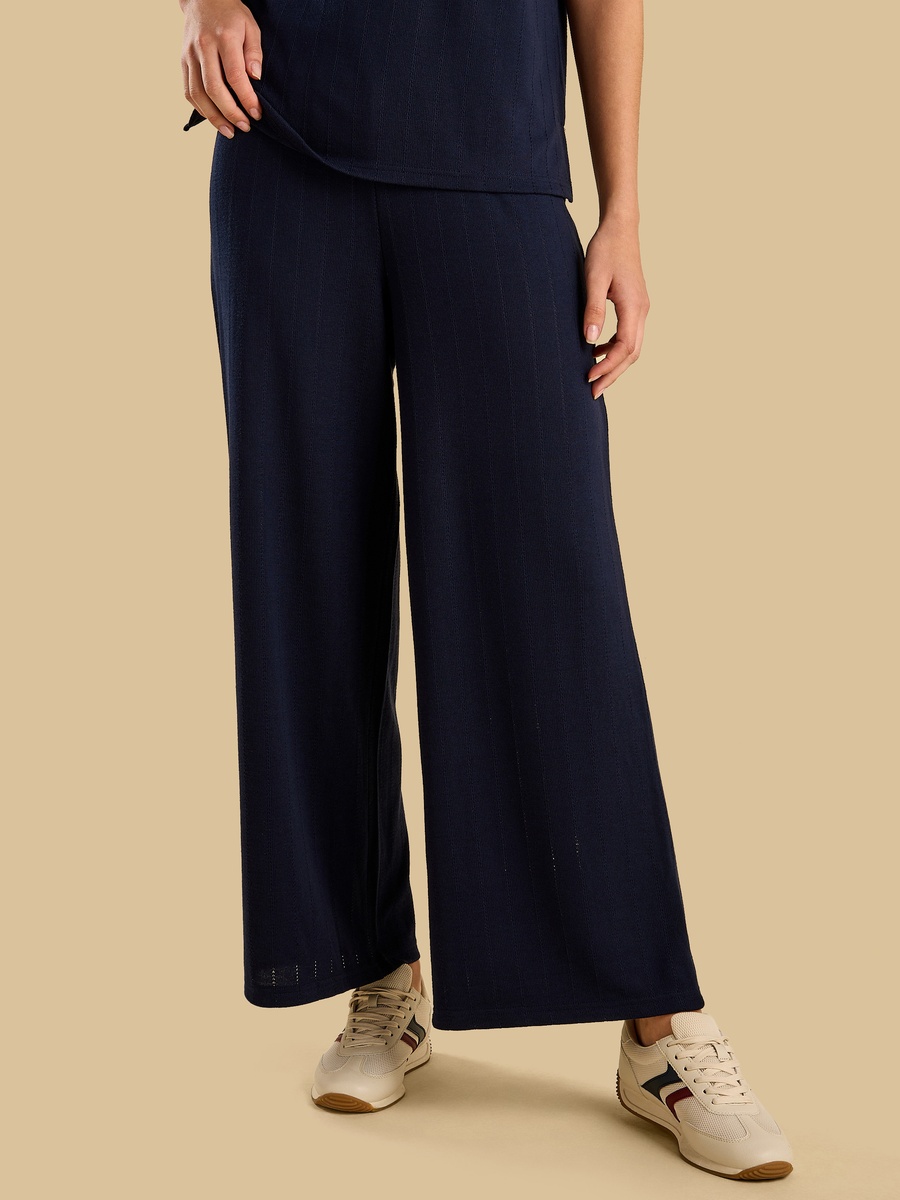 Pointelle Textured Wide Leg Pants