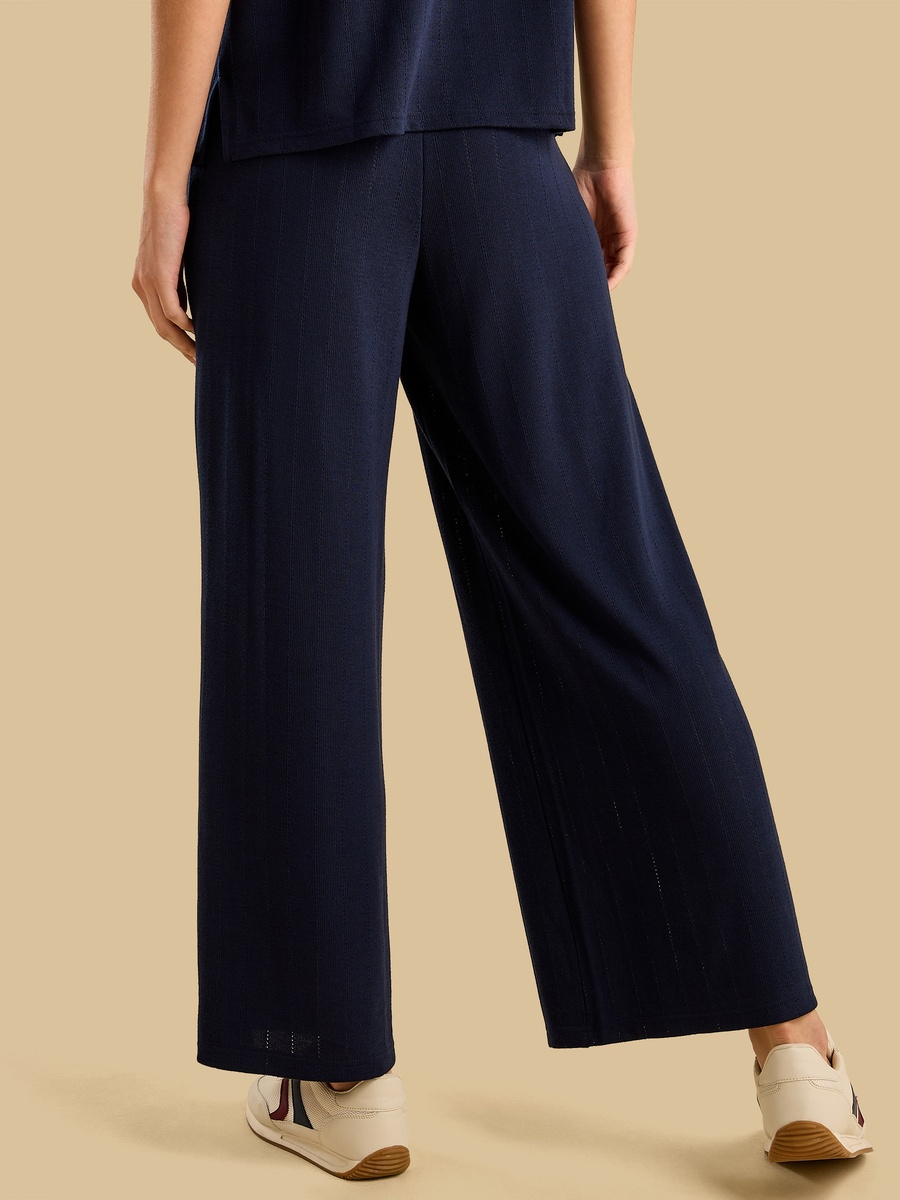 Pointelle Textured Wide Leg Pants
