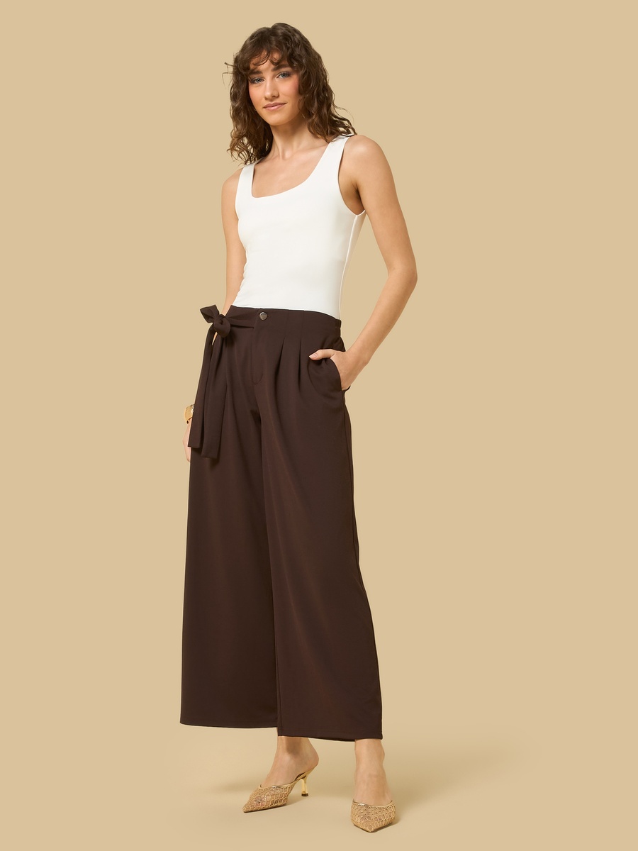 Tie Front Wide Leg Pants