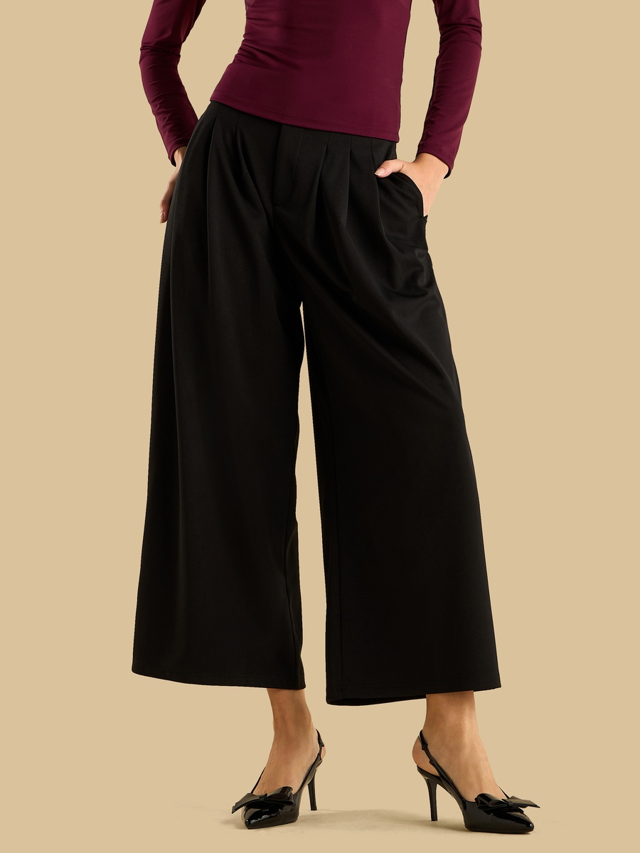 Pleated Wide Leg Pants