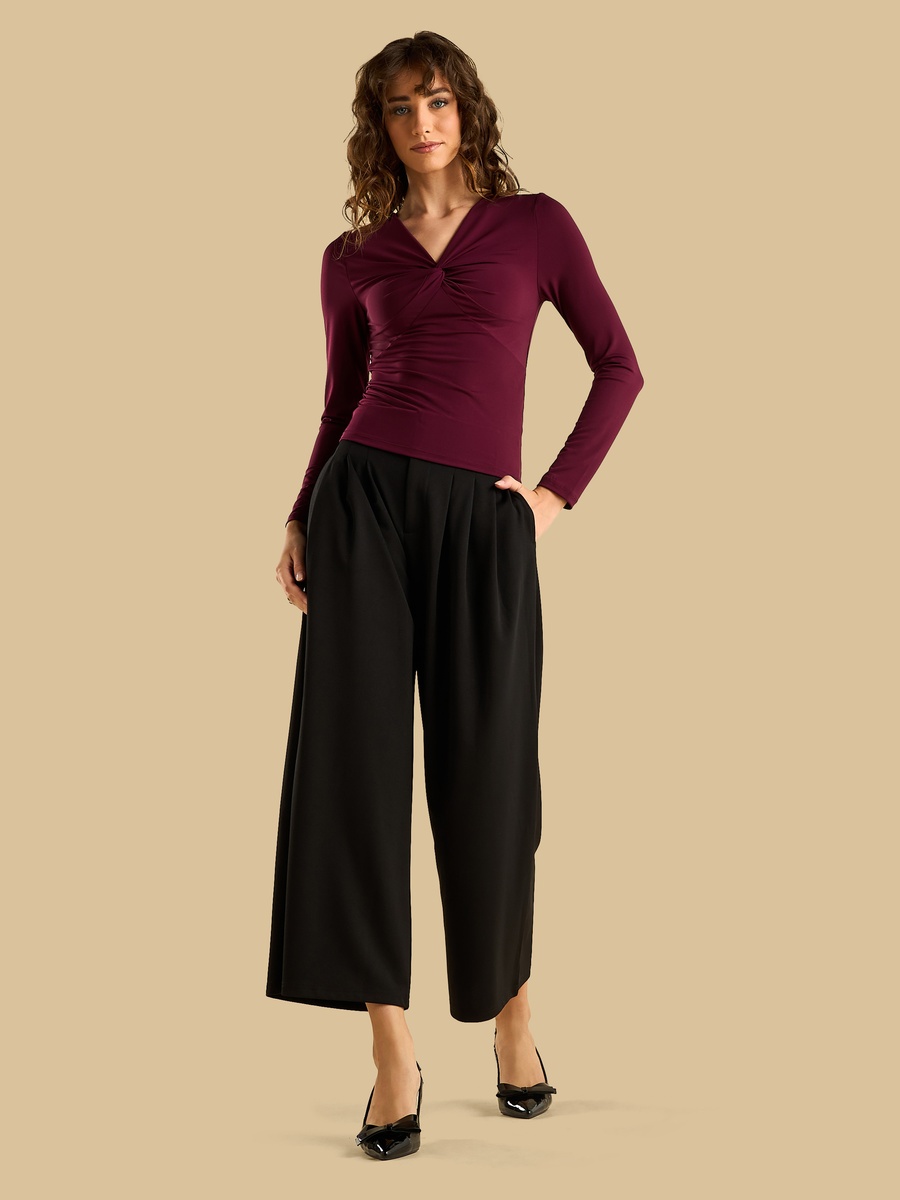 Pleated Wide Leg Pants