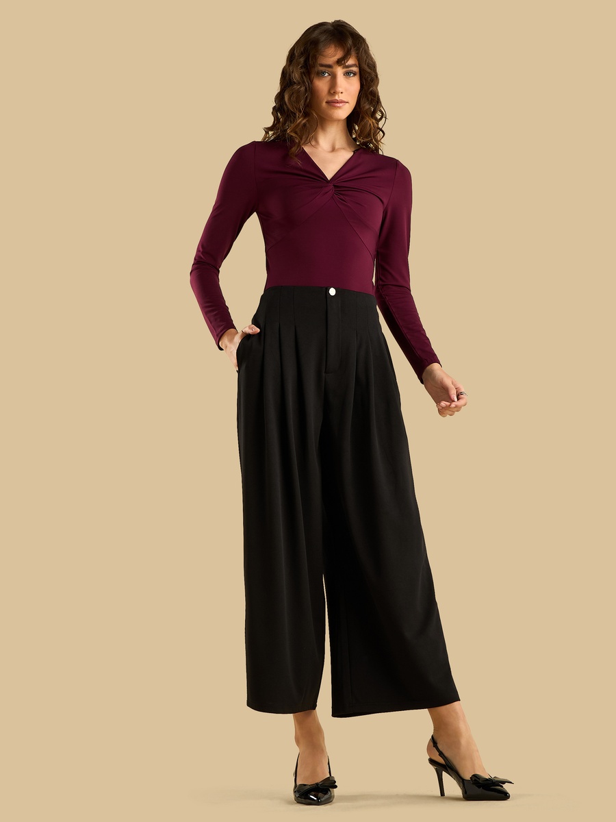 Pleated Wide Leg Pants