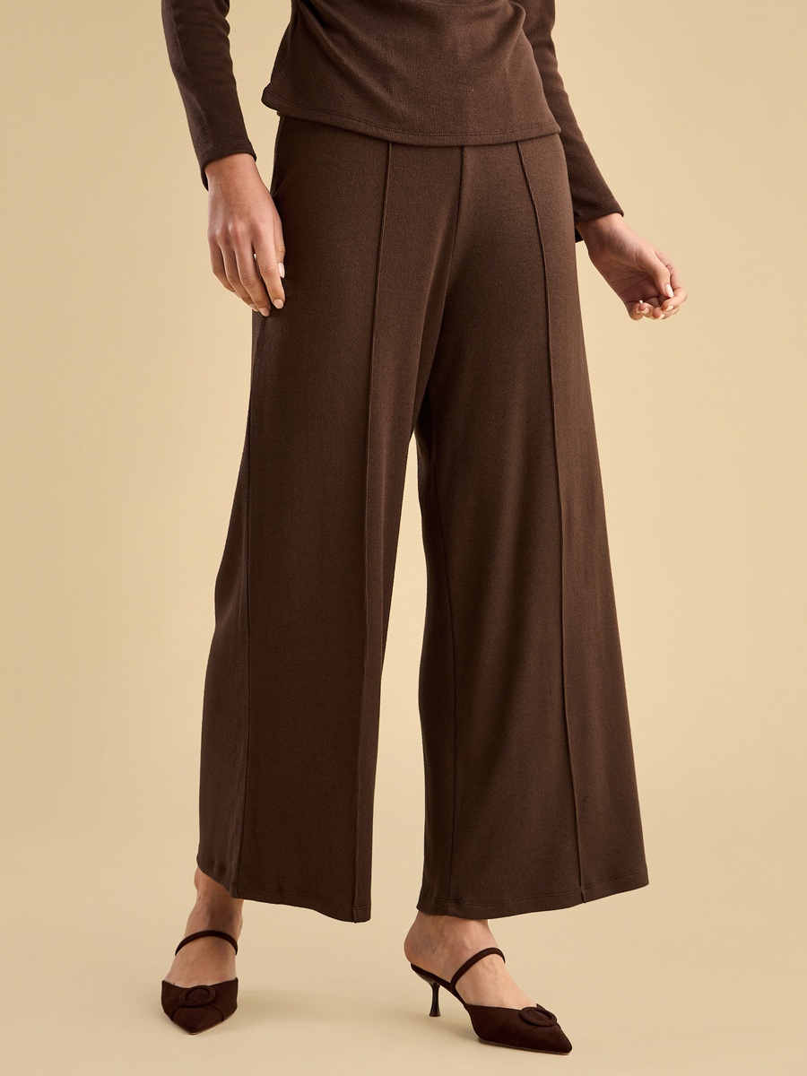 Pintuck Wide Leg Pants