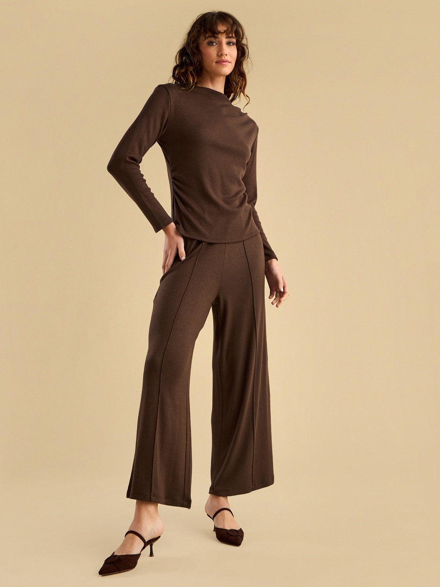 Pintuck Wide Leg Pants