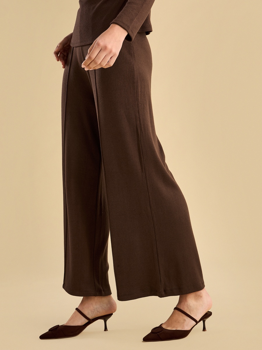 Pintuck Wide Leg Pants