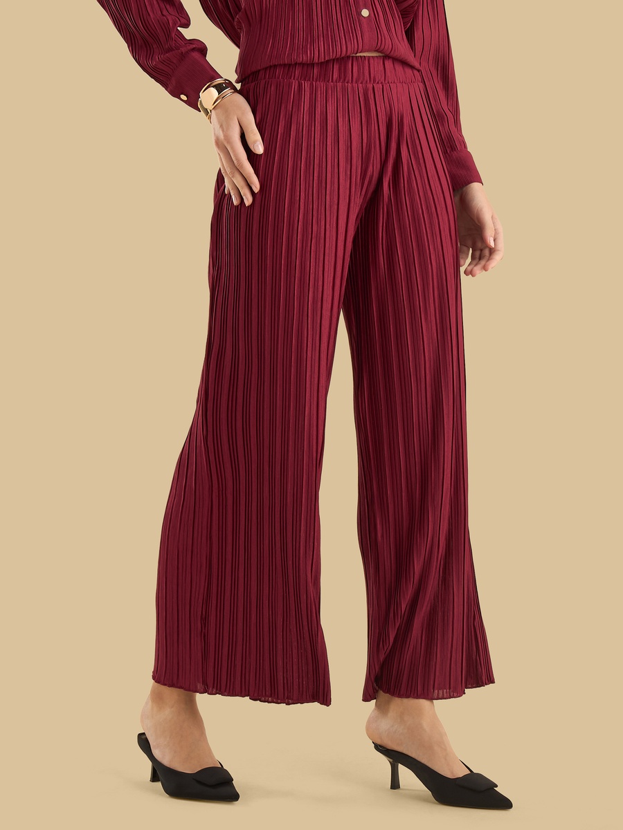 Plisse Wide Leg Pants